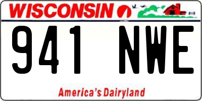 WI license plate 941NWE