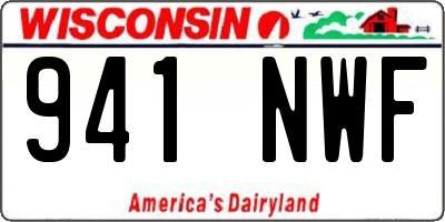 WI license plate 941NWF