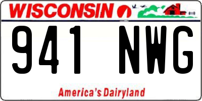 WI license plate 941NWG