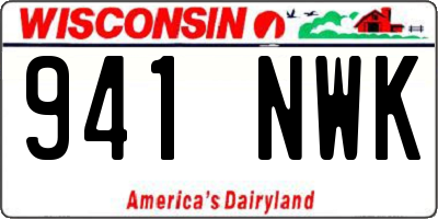 WI license plate 941NWK