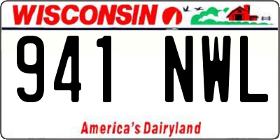 WI license plate 941NWL