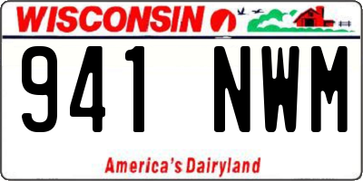 WI license plate 941NWM