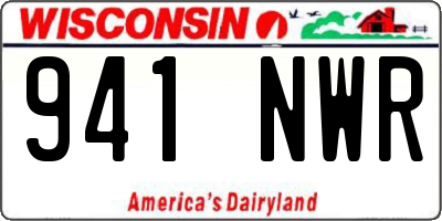 WI license plate 941NWR