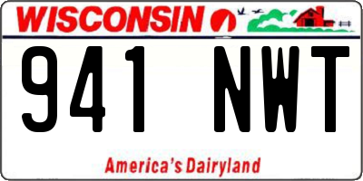 WI license plate 941NWT