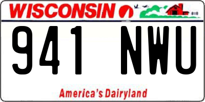WI license plate 941NWU