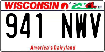 WI license plate 941NWV