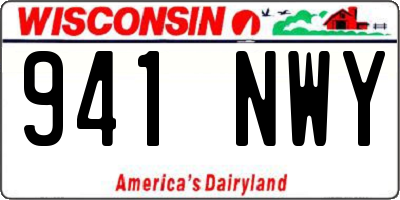 WI license plate 941NWY