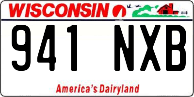 WI license plate 941NXB
