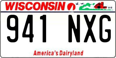 WI license plate 941NXG