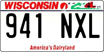 WI license plate 941NXL