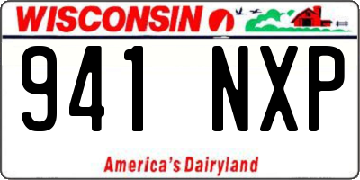 WI license plate 941NXP
