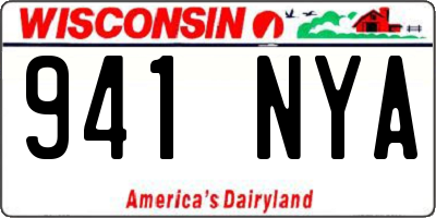 WI license plate 941NYA