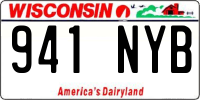 WI license plate 941NYB