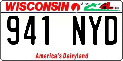 WI license plate 941NYD