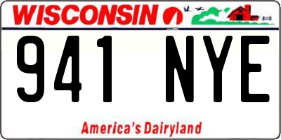 WI license plate 941NYE