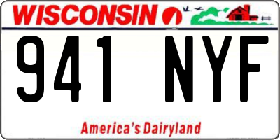 WI license plate 941NYF