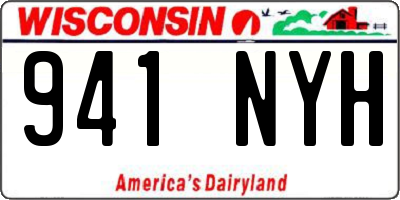 WI license plate 941NYH