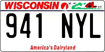 WI license plate 941NYL