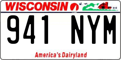 WI license plate 941NYM