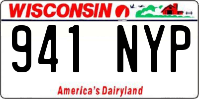 WI license plate 941NYP