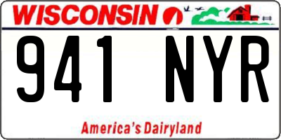 WI license plate 941NYR