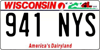 WI license plate 941NYS