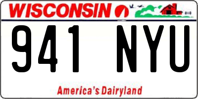 WI license plate 941NYU