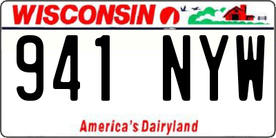 WI license plate 941NYW