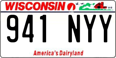 WI license plate 941NYY