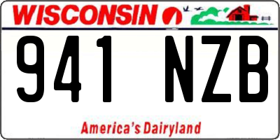 WI license plate 941NZB