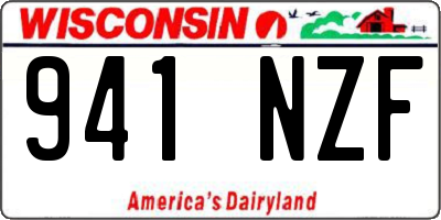 WI license plate 941NZF