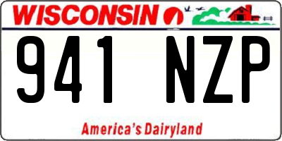 WI license plate 941NZP