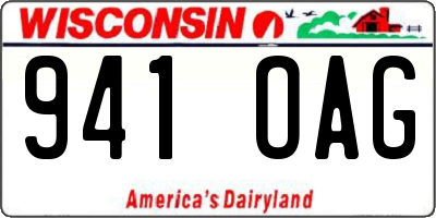 WI license plate 941OAG
