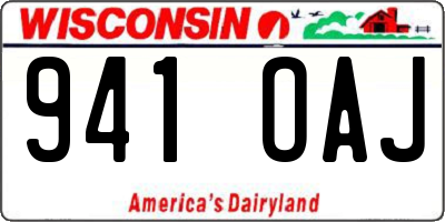 WI license plate 941OAJ