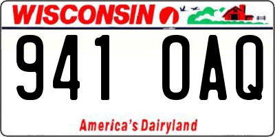 WI license plate 941OAQ
