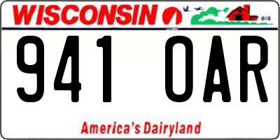 WI license plate 941OAR