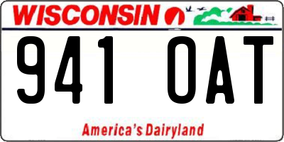 WI license plate 941OAT