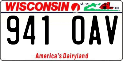 WI license plate 941OAV