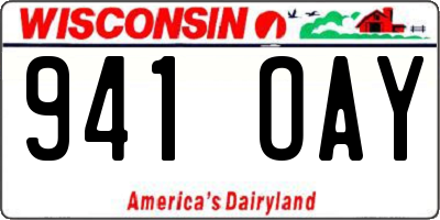 WI license plate 941OAY