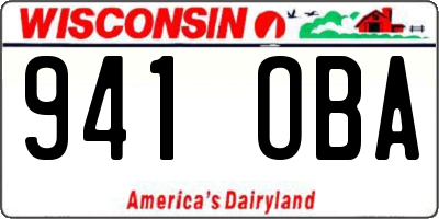 WI license plate 941OBA