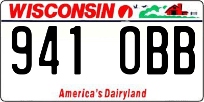 WI license plate 941OBB