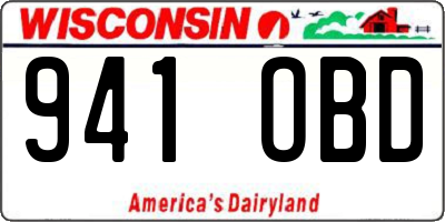 WI license plate 941OBD
