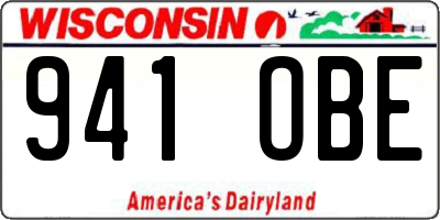 WI license plate 941OBE