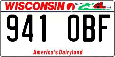 WI license plate 941OBF