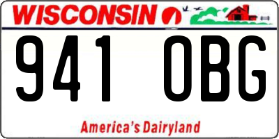 WI license plate 941OBG