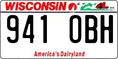 WI license plate 941OBH