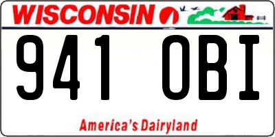 WI license plate 941OBI