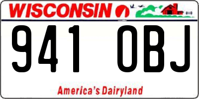 WI license plate 941OBJ