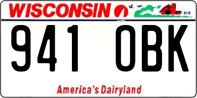 WI license plate 941OBK