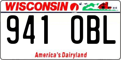 WI license plate 941OBL